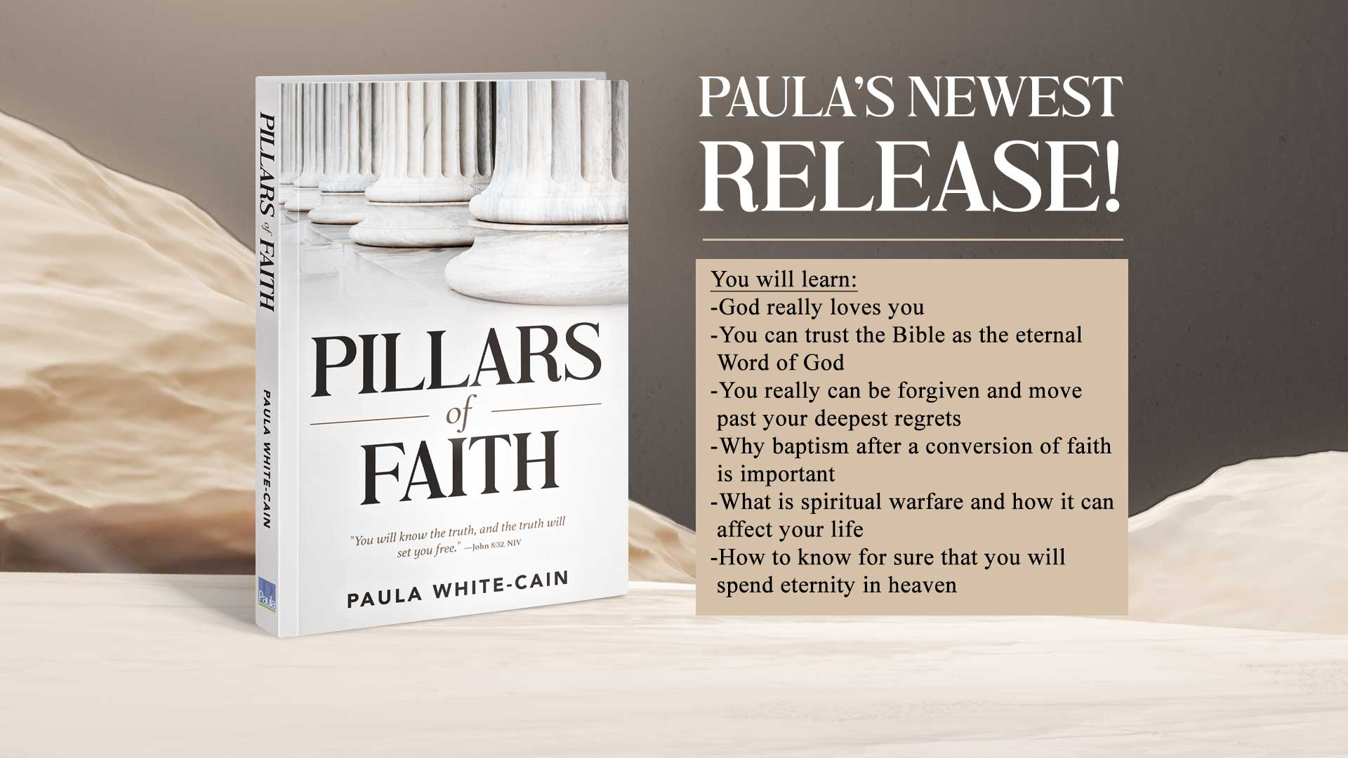 Pillars blog graphic – featured visual for teaching series on Paula White Ministries blog